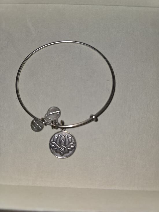 ALEX AND ANI Jewelry - Alex and Ani Silver Lotus Bangle Bracelet